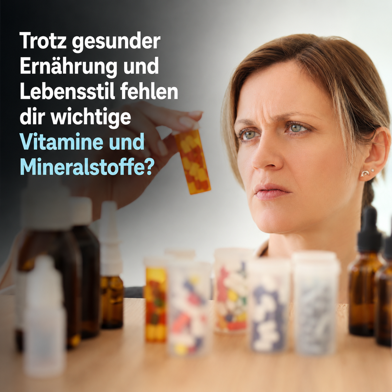 Du leidest an einem Mangel wichtiger Vitamine und Nährstoffe, wie Eisen, Jod, Zink, Vitamin D, Calcium oder Folsäure.