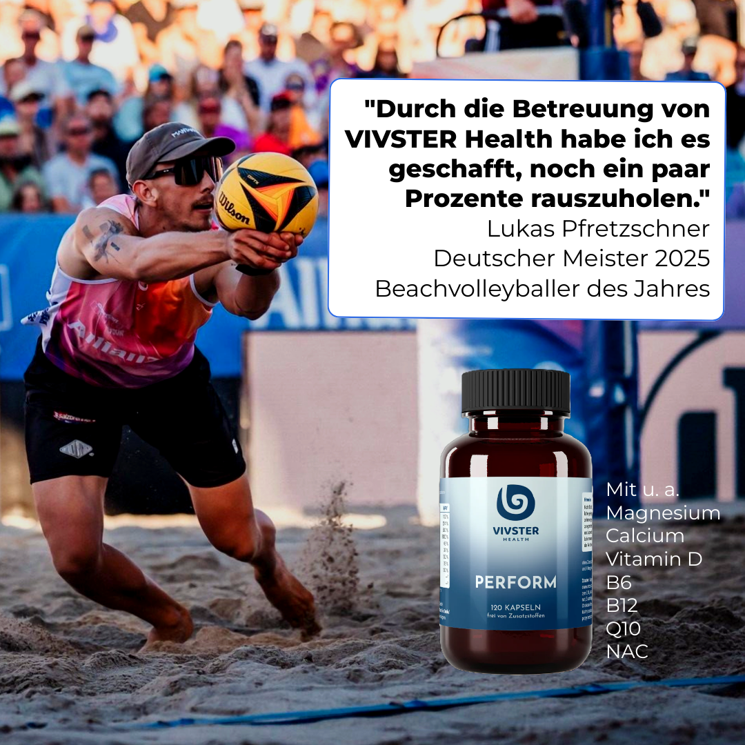 Lukas Pfretzschner, Beachvolleyball, hat mit VIVSTER noch mehr Leistung rausgeholt.