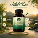 RECHARGE mit Vitamin A, D und E, ZInk, Eisen, Calcium, Folsäure und Jod für deine Basisversorgung