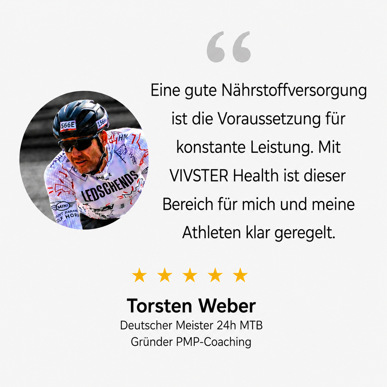 Torsten Weber, PMP Coaching, empfiehlt VIVSTER Supplements